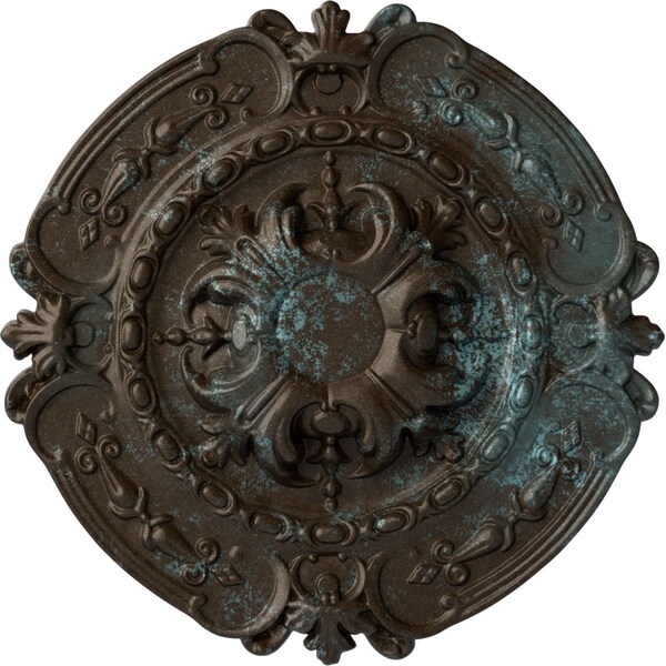 Ekena Millwork Southampton Ceiling Medallion (Fits Canopies up to 2 3/4"), 16 3/8"OD x 1 3/4"P, Bronze Blue Patina CM17SOBBS - main